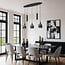 5-lichts hanglamp Eloi met drie rookglazen kappen en twee GU10 spots