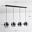 4-lichts hanglamp Faey - zwart en smoke glas
