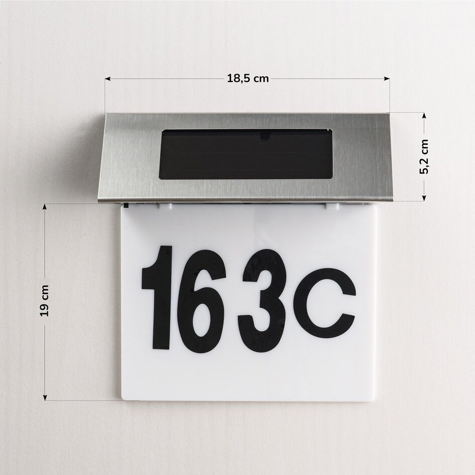 Applique murale solaire Flarex avec numéro de maison