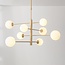Plafonnier Oito à 8 lumières - beige et verre laiteux, orientable