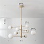 8-lichts plafondlamp Oito - beige met melkwit glas, draaibaar