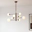 Plafonnier Oito à 8 lumières - brun et verre laiteux, orientable
