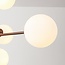 8-lichts plafondlamp Oito - bruin met melkwit glas, draaibaar