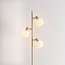 Lampadaire Jesse beige avec verre blanc laiteux, 3 lumières
