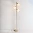 Staande lamp Jesse beige met melkwit glas, 3-lichts