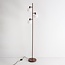 Staande lamp Jesse bruin met melkwit glas, 3-lichts
