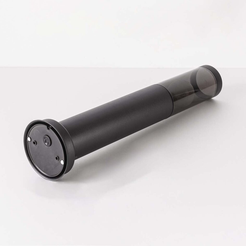 Staande buitenlamp Livia met glazen kap - zwart