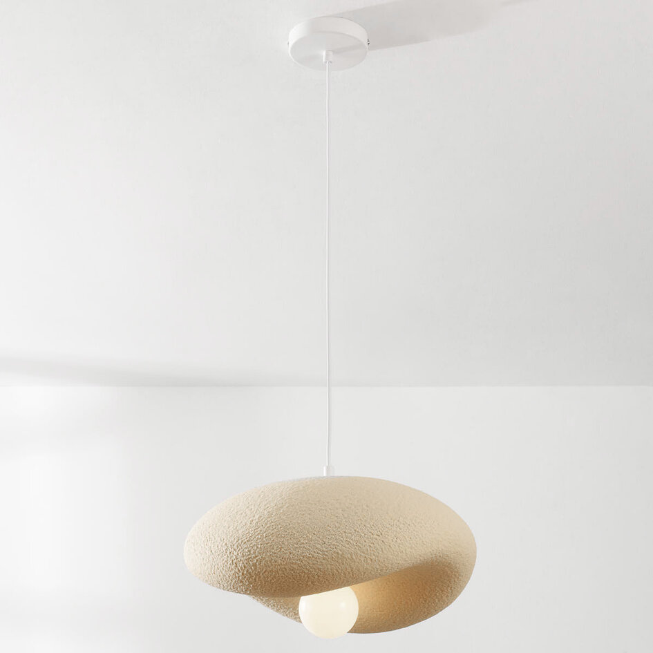 Suspension Wabi Sabi Kawa avec effet pierre beige sable - 40 x 36 cm