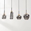 Suspension Astra à 4 lumières - verre fumé et accents en corde