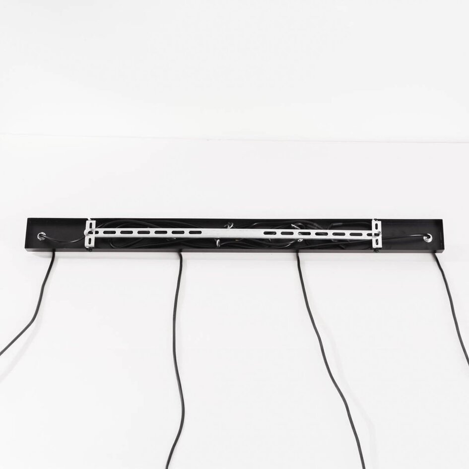 Suspension moderne Astra avec verre fumé et accents en corde - 4 lumières