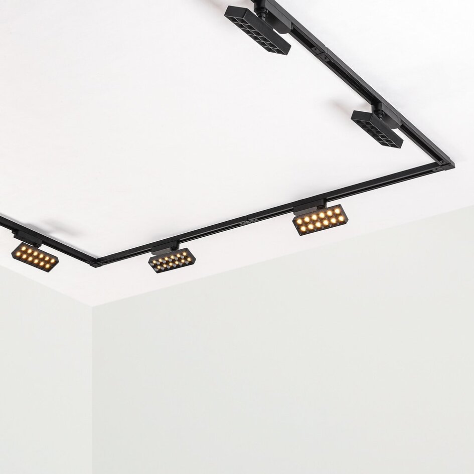 20W railspot 1-fase Varo met geïntegreerde LEDs in 3000K of 4000K - zwart