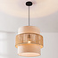 Boho hanglamp Nyra met papieren koord en stoffen kap