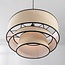 Hanglamp beige met stoffen kap - Zenza