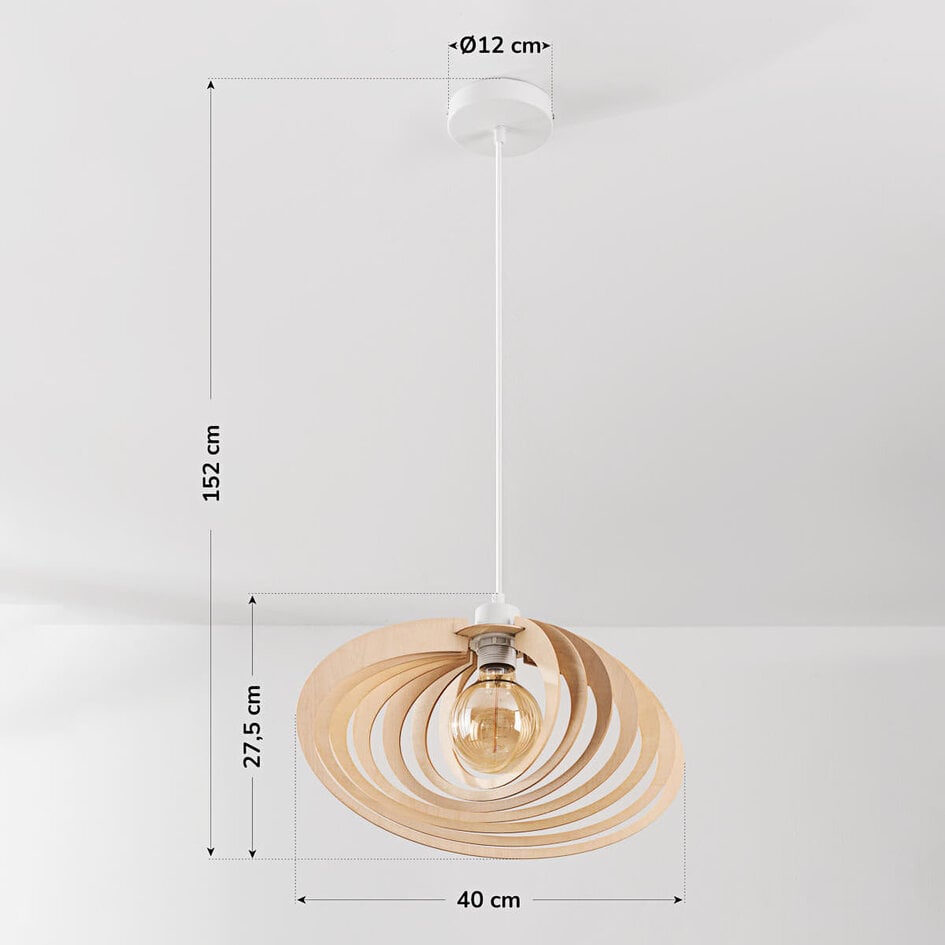 Suspension Lysa - abat-jour ouvert en bois - naturel