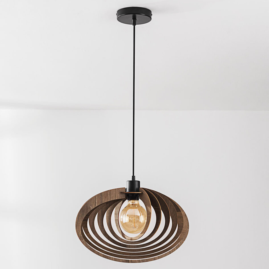 Suspension en bois Lysa en noyer chaud