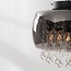 Plafondlamp Zafira met smoke glas en kristalaccenten