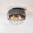 Plafondlamp Zafira met smoke glas en kristalaccenten