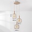 Moderne hanglamp Nudea met beige metalen kappen, 3-lichts