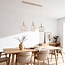 3-lichts hanglamp Nudee met beige metalen kappen