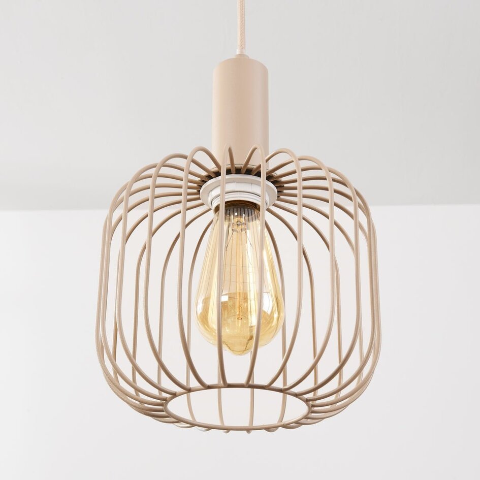 3-lichts hanglamp Nudee met beige metalen kappen