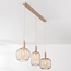 3-lichts hanglamp Nudee met beige metalen kappen