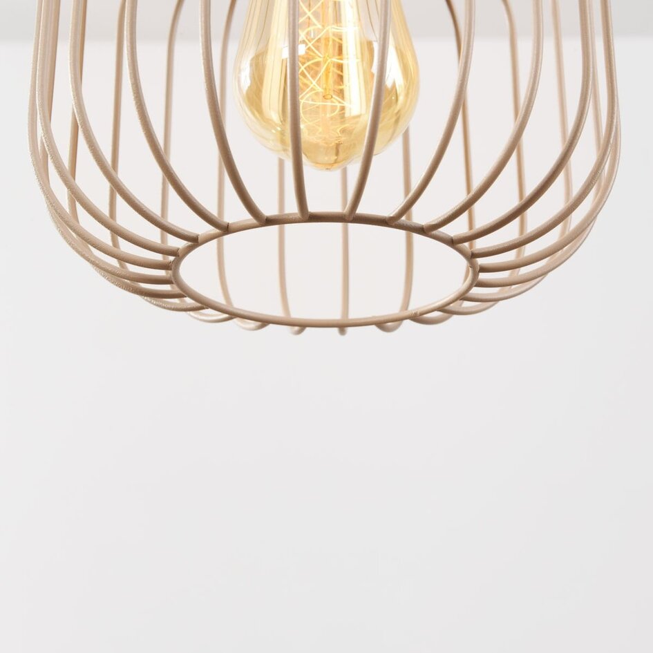 3-lichts hanglamp Nudee met beige metalen kappen