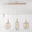 3-lichts hanglamp Nudee met beige metalen kappen