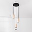 3-lichts hanglamp Velea met spots in warme travertinlook