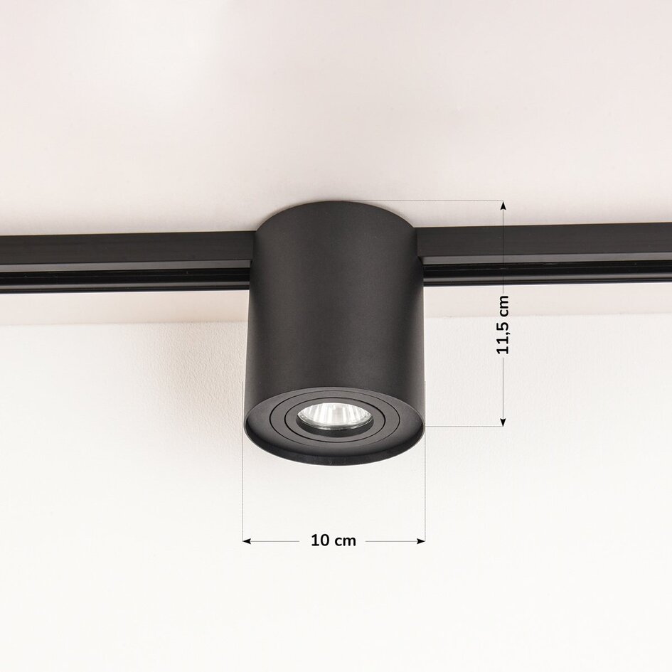 Projecteur sur rail monophasé Zylo - noir