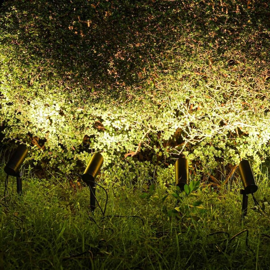 Lot de 6 spots de jardin modernes et inclinables avec télécommande – noir avec LED dimmable