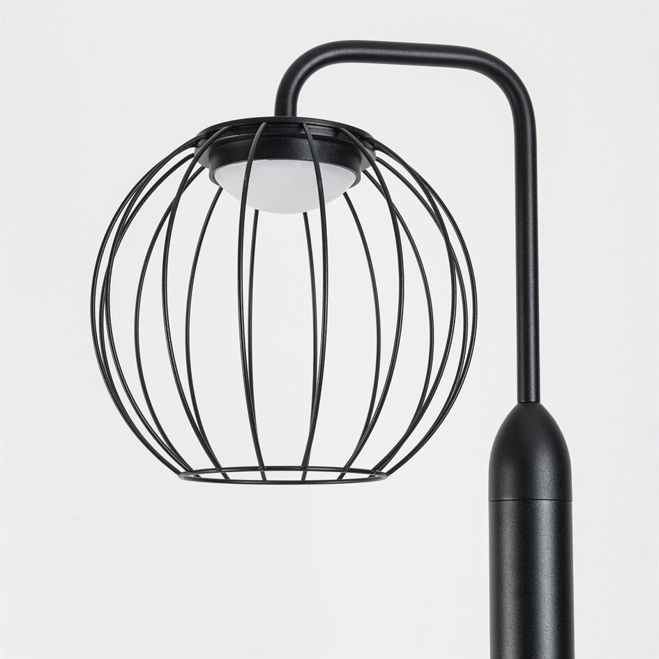 Lampe d'extérieur sur pied Eclipso noire à LED intégrée