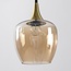 Suspension moderne Eloi avec deux spots GU10 dorés et abat-jours en verre ambré, 5 lumières