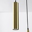Suspension moderne Eloi avec deux spots GU10 dorés et abat-jours en verre ambré, 5 lumières