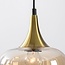 Suspension moderne Eloi avec deux spots GU10 dorés et abat-jours en verre ambré, 5 lumières