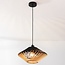 Hanglamp Nordli van hout in zwart en naturel