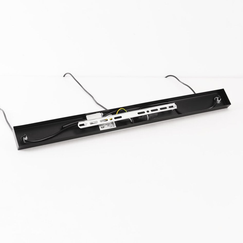 Suspension Hema à 3 lumières - bois noir à l'intérieur naturel