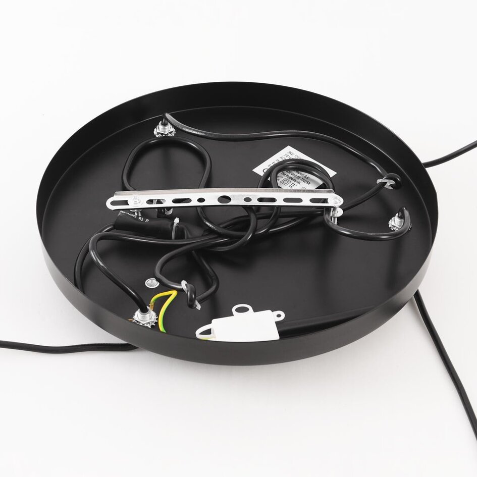 Suspension Lumra en corde noire et naturelle – 3 lumières