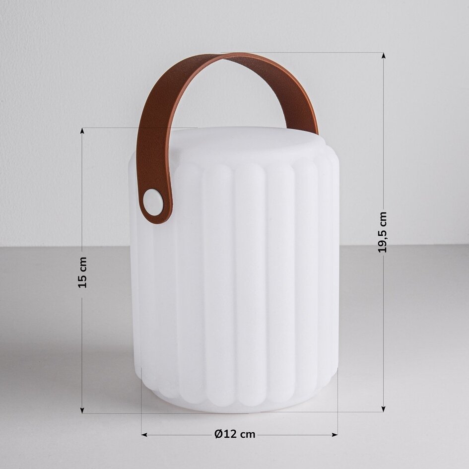 Draagbare solar tafellamp Claro met RGB- en warm wit licht