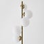 Lampadaire design Tyson 5 lumières en doré et verre blanc laiteux