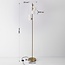 Lampadaire design Tyson 5 lumières en doré et verre blanc laiteux