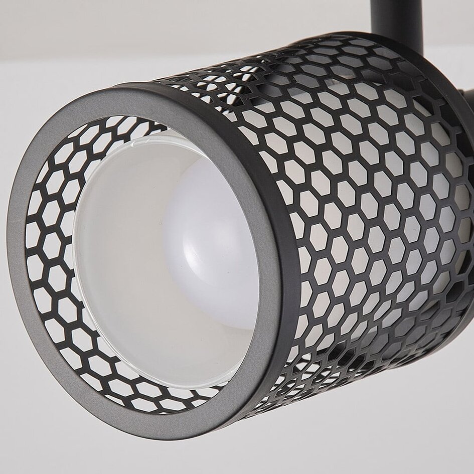 Plafonnier Fori 1 lumière - noir au design en nid d'abeille