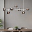7-lichts hanglamp Hepta - smoke glas en wit
