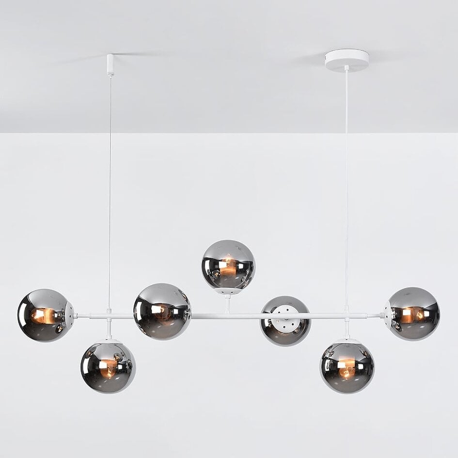 Suspension Hepta 7 lumières en verre fumé - blanc