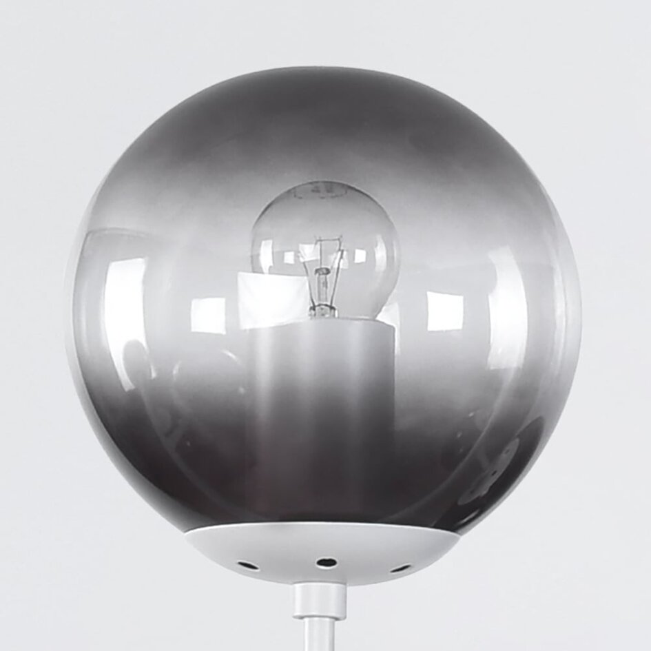 Suspension design cadre blanc et verre fumé - Hepta