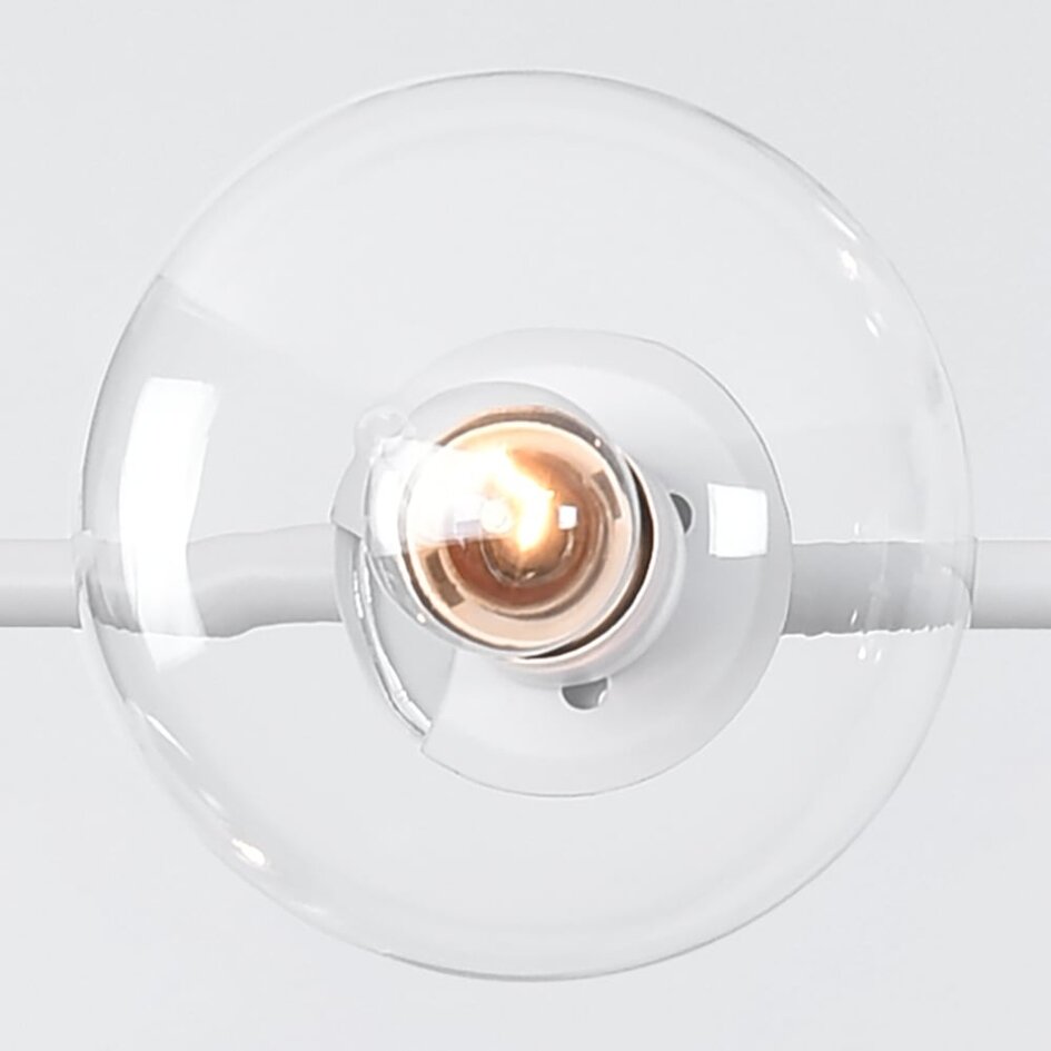 Suspension Hepta 7 lumières en verre opalin et transparent - blanc