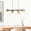 Suspension moderne 4 lumières verre ambré - Saba