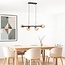 4-lichts moderne hanglamp Saba - zwart en rookglas