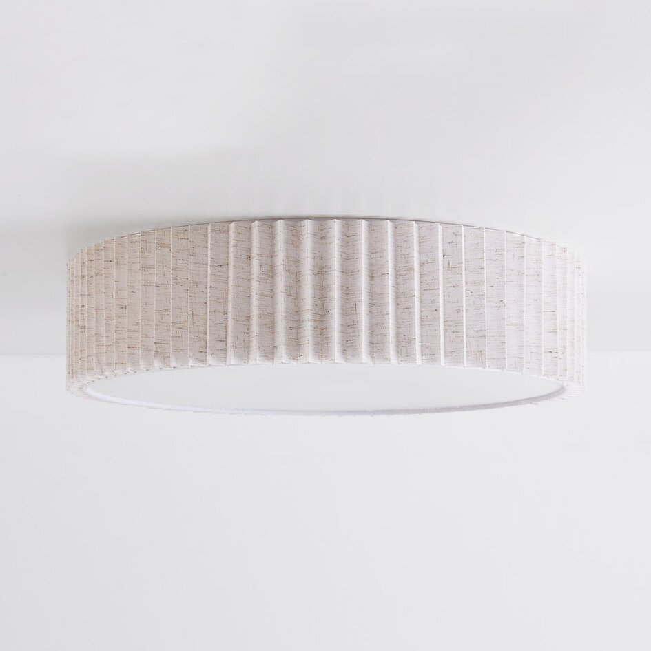 Plafonnier Vexel avec abat-jour plissé Ø40 cm - blanc cassé