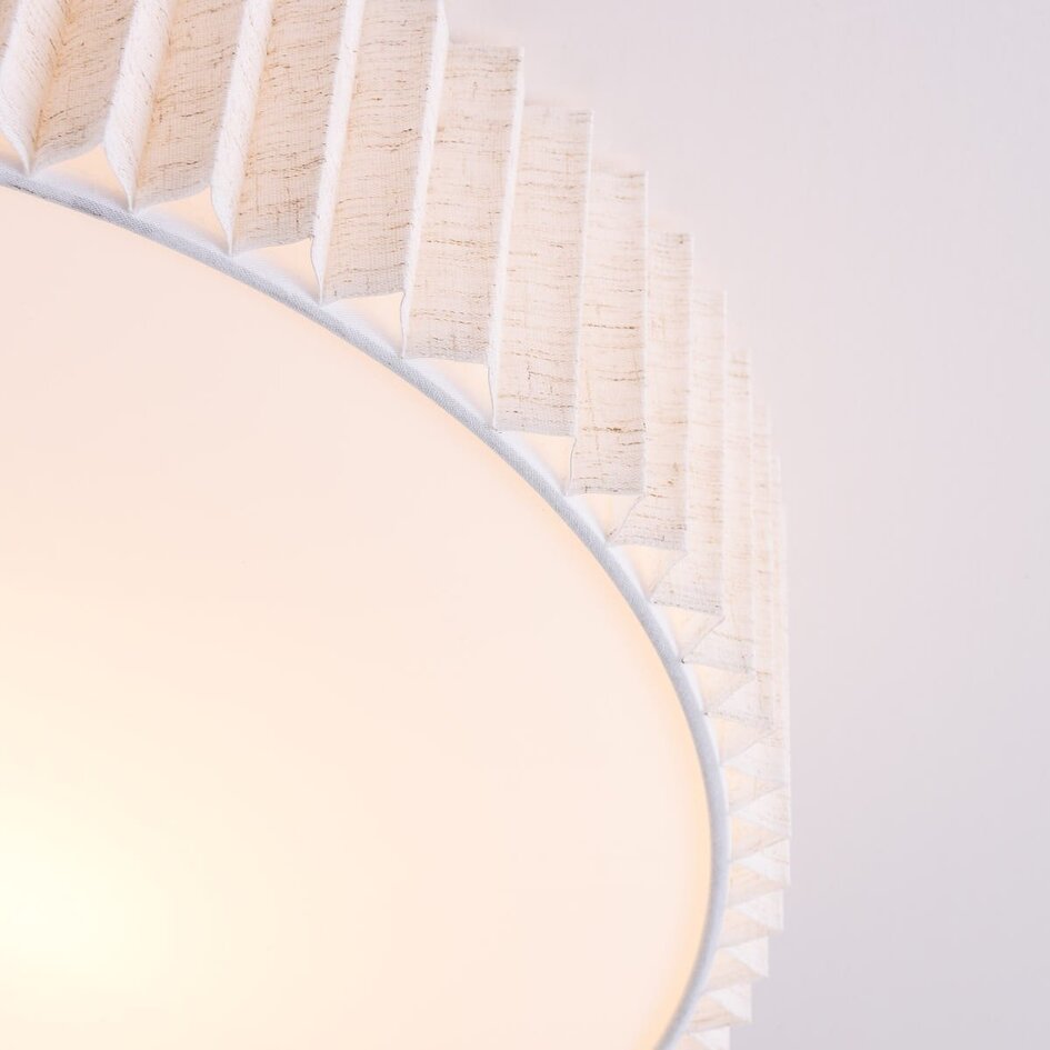 Plafonnier Vexel avec abat-jour plissé Ø40 cm - blanc cassé
