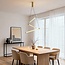 Design hanglamp Noqta met 3 lichtstaven in goud messing – triac dimbaar